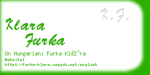 klara furka business card